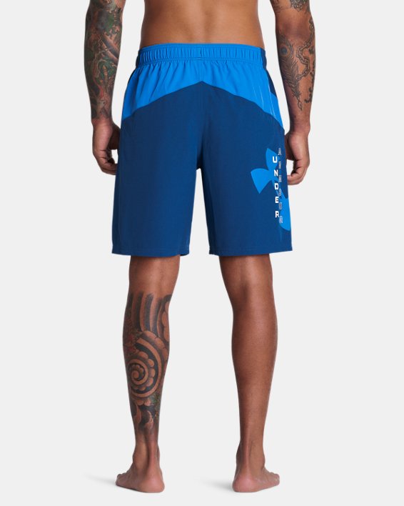 Men's UA Point Breeze Colorblock Volley Shorts, Blue, pdpMainDesktop image number 1